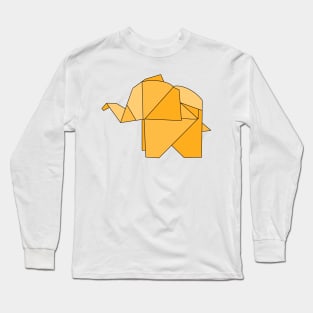 Yellow origami elephant Long Sleeve T-Shirt